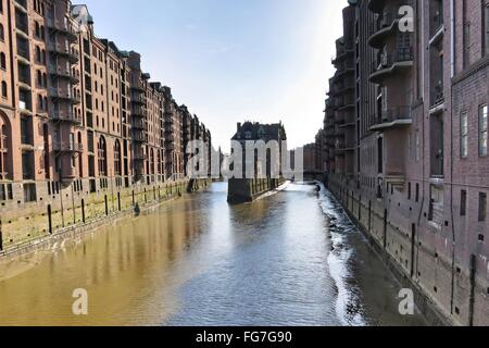 Géographie / voyage, Allemagne, Hambourg, Speicherstadt, château à douves, Additional-Rights Clearance-Info-Speicherstadt-Not-Available Banque D'Images