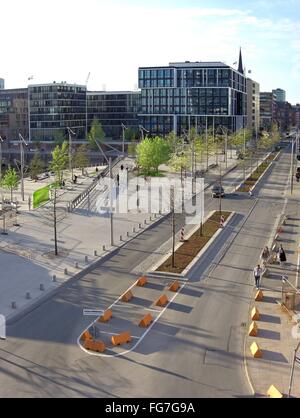 Géographie / voyage, Allemagne, Hambourg, HafenCity, Grand Grasbrook, Grasbrookhafen (Harbour), terrasses, Marco-Polo , Additional-Rights Clearance-Info-Not-Available- Banque D'Images