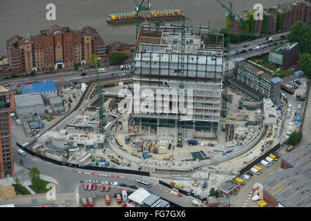 Une vue aérienne montrant la construction de la nouvelle ambassade américaine à neuf Elms, Londres Banque D'Images