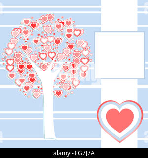 L'arbre de l'amour fait stylisé de red hearts Banque D'Images