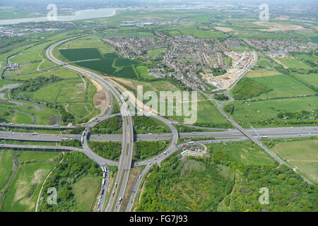 Une vue aérienne de la jonction 30 de la M25 Banque D'Images