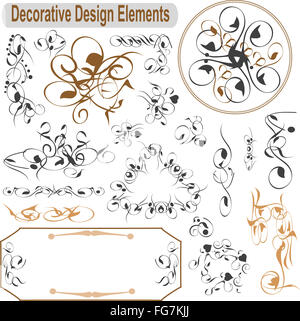 Vector set design décoration page éléments calligraphiques Banque D'Images