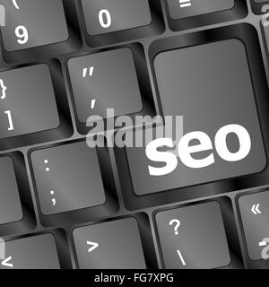 Bouton de SEO sur le clavier. Concept d'affaires Banque D'Images