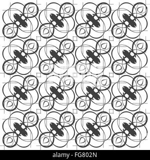 Décoration monochrome calligraphie seamless background Banque D'Images