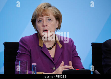 Merkel reçoit les dirigeants de l'organisation économique Banque D'Images