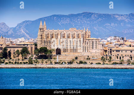 Cathédrale Santa Maria de Palma de Majorque, Îles Baléares Espagne à Banque D'Images