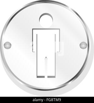 L'homme sur metal bouton internet illustration originale Banque D'Images