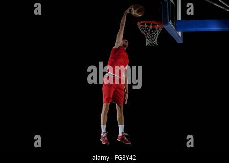 Basket-ball en action Banque D'Images