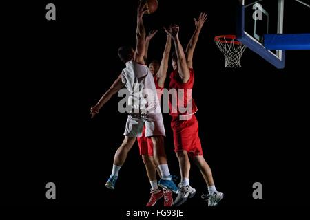 Basket-ball en action Banque D'Images