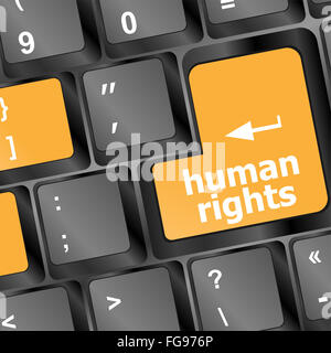 Les droits de l'homme touche sur clavier d'ordinateur pc key Banque D'Images