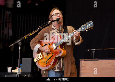 Crosby, Stills and Nash effectuant sur la pyramide la scène du festival de Glastonbury 2009, Somerset, Angleterre, Royaume-Uni. Banque D'Images