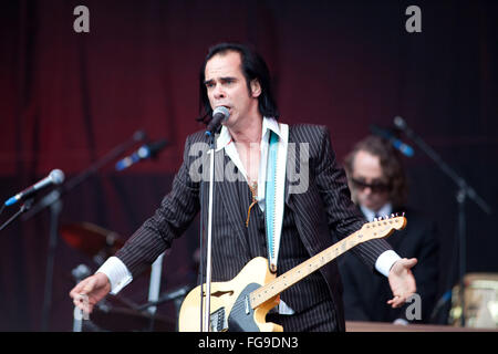 Nick Cave and the Bad Seeds, 2009 festival de Glastonbury, Somerset, Angleterre, Royaume-Uni. Banque D'Images