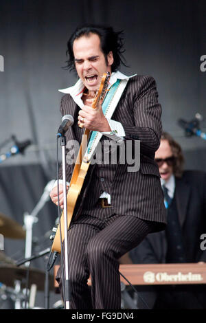 Nick Cave and the Bad Seeds, 2009 festival de Glastonbury, Somerset, Angleterre, Royaume-Uni. Banque D'Images