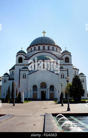 Belgrade, l'un des sites dignes d'intérêt de la ville, temple de Saint-sava durant la journée en photo. L'église de Saint Sava (serbe:Hram svetog S Banque D'Images