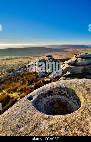 Cheesewring ; ; Granit Bodmin Moor, Cornwall, UK Banque D'Images