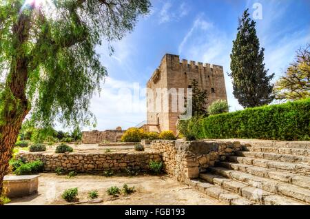 Le château médiéval de Kolossi. Il est situé dans le sud de Chypre, à Limassol. Le château remonte aux croisades et il Banque D'Images