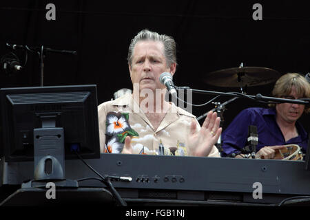 Brian Wilson, pyramide étape , Glastonbury Festival 2005, Somerset, Angleterre, Royaume-Uni. Banque D'Images