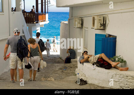 Spanien, Kreta, Agios, Rumeli viele aus der Wanderer müde. Samaria-Schlucht Banque D'Images