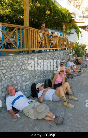 Spanien, Kreta, Agios, Rumeli viele aus der Wanderer müde. Samaria-Schlucht Banque D'Images