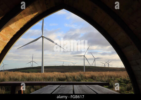 Éoliennes à Whitelee, le plus grand parc éolien onshore, près de Glasgow, en Ecosse, Royaume-Uni Banque D'Images