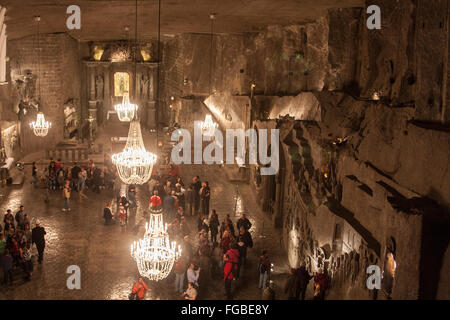 Mines de sel de Wieliczka,Cracovie,Pologne,l'Europe. Banque D'Images