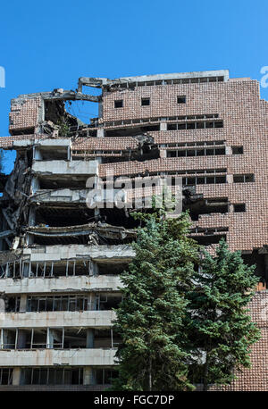 Bâtiment gouvernemental du ministère de la défense yougoslave à Nemanjina Street, Belgrade, Serbie, détruit en 1999 pendant les bombardements de l'OTAN Banque D'Images