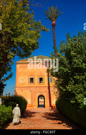 Les jardins sont des jardins loced à l'ouest de l'MarrakechMorocco mountas ges du las. Ils ont été construits au 12e Banque D'Images