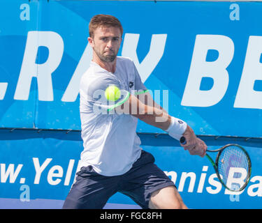 Delray Beach, Florida, US. 16Th Jun 2016. Wild card professionnel tennis TIM SMYCZEK se rallièrent à oust n° 7 seed Donald Young à l'ATP World Tour Delray Beach Ouvrir dans Delray Beach, Floride 1-6, 7-6 (2), 6-2 l'avance pour la finale. Credit : Arnold Drapkin/ZUMA/Alamy Fil Live News Banque D'Images