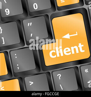 Bouton de touche du clavier du client Banque D'Images