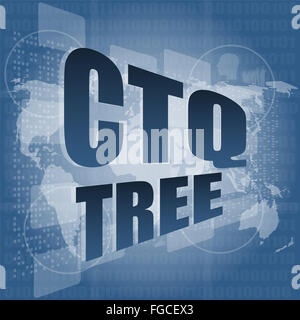 Ctq tree mot sur digital touch screen Banque D'Images