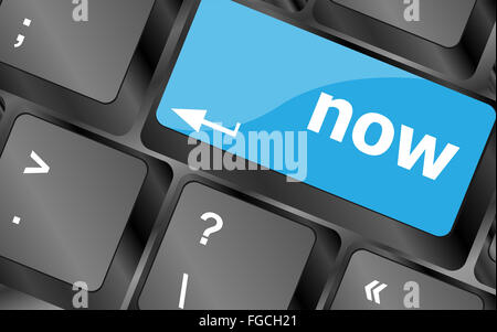 Réservez dès maintenant une touche du clavier sur l'ordinateur pc Banque D'Images