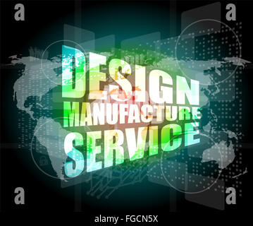 Conception Fabrication mots service numérique sur écran tactile binaire Banque D'Images