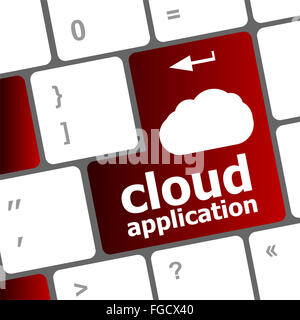Application cloud mots concept sur le clavier de bouton Banque D'Images