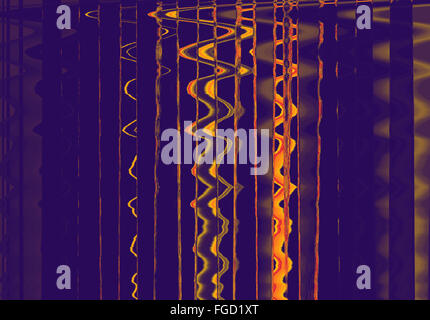 Résumé fond avec bandes verticales de couleur et des lignes ondulées Banque D'Images