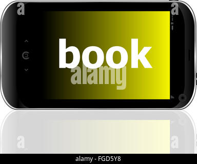 Concept d'entreprise : smartphone avec mot book sur l'affichage Banque D'Images