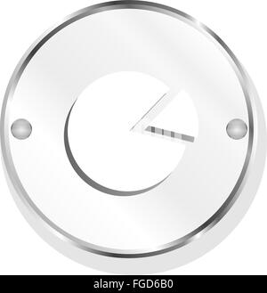 Symbole graphique sur bouton rond isolated on white Banque D'Images