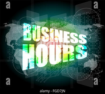 Les heures d'affaires digital touch screen Banque D'Images
