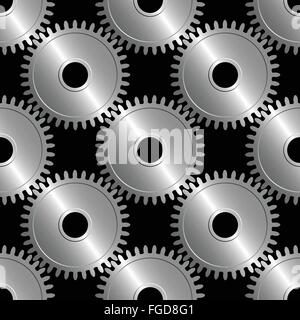Fond d'écran vectoriel continu de l'interfonctionnement des pignons. Illustration de Vecteur