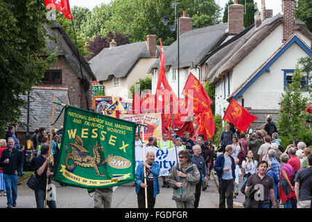 À Tolpuddle Martyrs.Festival rallye rassemblement syndical organisé chaque année en juillet dans le Dorset village de Tolpuddle,Angleterre,l'Europe. Banque D'Images