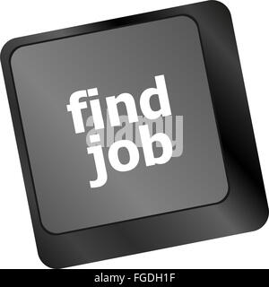 La recherche d'emploi sur l'internet. Bouton travaux on computer keyboard Banque D'Images