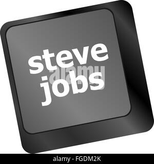 Steve Jobs touche sur clavier - concept de vie Banque D'Images