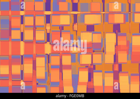 Résumé arrière-plan lumineux par des rectangles en orange et violet et jaune Banque D'Images