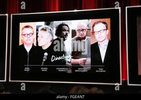 Atmosphère à la 88e Academy Awards annonce à l'AMPAS Samuel Goldwyn Theatre. Comprend : la direction où : Los Angeles, California, United States Quand : 14 Jan 2016 Banque D'Images