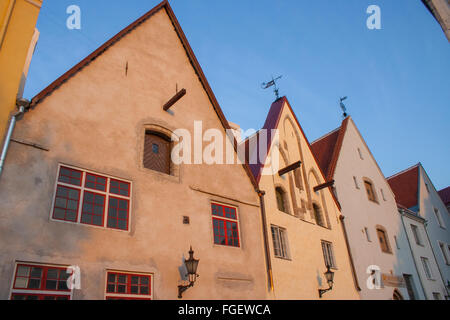 Maisons de négociants sur l'historique rue Rüütli, Tallinn, Estonie Banque D'Images