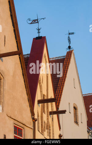 Maisons de négociants sur l'historique rue Rüütli, Tallinn, Estonie Banque D'Images