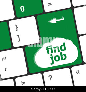 La recherche d'emploi sur l'internet. Bouton travaux on computer keyboard Banque D'Images