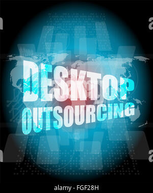 Sous-traitance bureau word on digital touch screen Banque D'Images