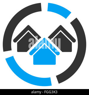 Immo icône diagramme d'une entreprise ensemble bicolore Banque D'Images