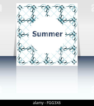 Hello summer poster. été l'arrière-plan. Poster Effets, cadre. Bonnes vacances, vacances carte carte. Profitez de votre été. Banque D'Images