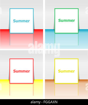 Hello summer poster. été l'arrière-plan. Poster Effets, cadre. Bonnes vacances, vacances carte carte. Profitez de votre été. Banque D'Images